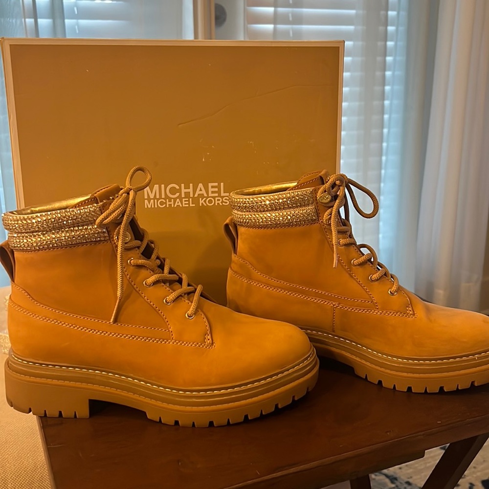 Gently used-Michael Kors rhinestone Turner Bootie.